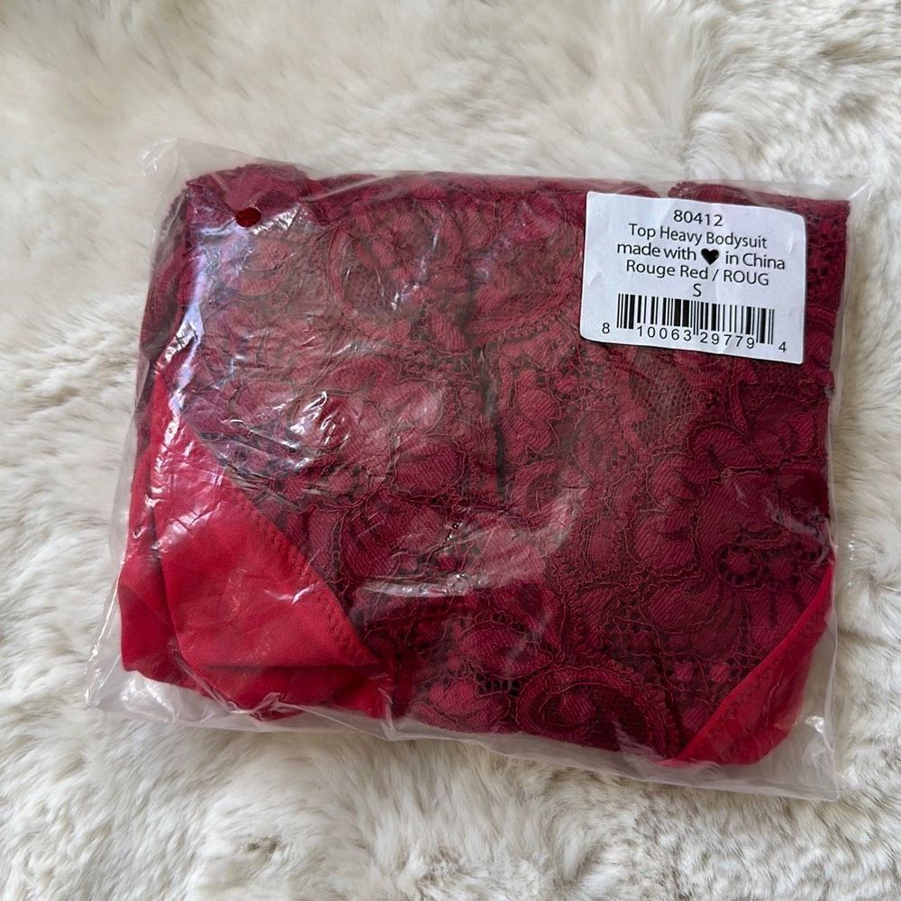 We Are Hah Top Heavy Bodysuit Rouge Red Size S - Picture 4 of 4